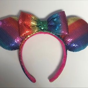 Rainbow Sequin Disney Minnie Mickey Ears
